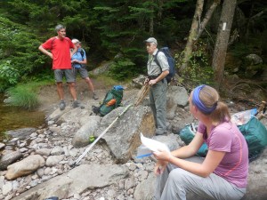 This gentleman has been a volunteer trail maintainer with the Maine Appalachian Trail Club since the late 50's. In 1961, he helped build the trail shelter (one of the oldest in Maine) this area and met his wife in the process. The MATC does an outstanding job maintaining the 280 miles of its AT.