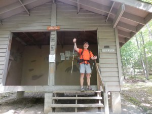 Upon reaching Catawba Mountain Shelter, Steve can already say he's hiked the whole trail (in sections, that is...did everything south of here in the early '90s)...