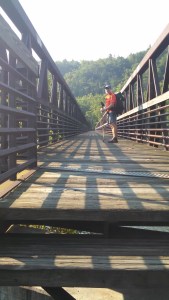 Across the James River Foot Bridge...
