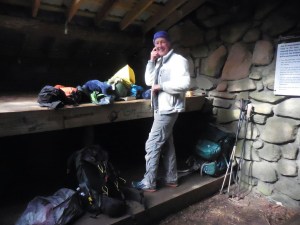 You have to stay in the shelters of the Smokies (unless they are full with people that have reservations...then thru-hikers are allowed to tent)...