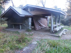 Another Smokies shelter with tarp to keep out the chill...